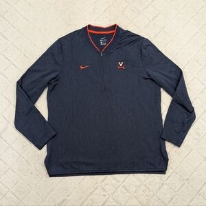 Nike Jacket Mens XL Blue Navy Virginia Cavaliers Coaches ¼ Zip Pullover Collar